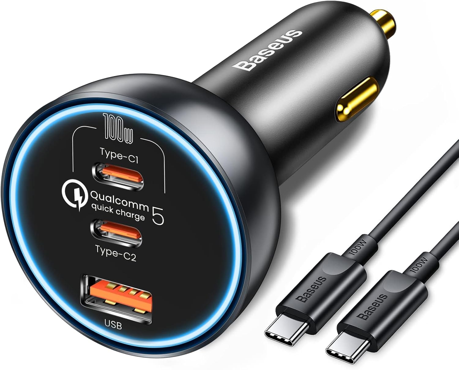 Baseus 160W USB‑C Car Charger (QC5.0 / PD3.0 / PPS – 3‑Port Super Fast Charger)
